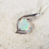 heart shaped crystal opal gold pendant