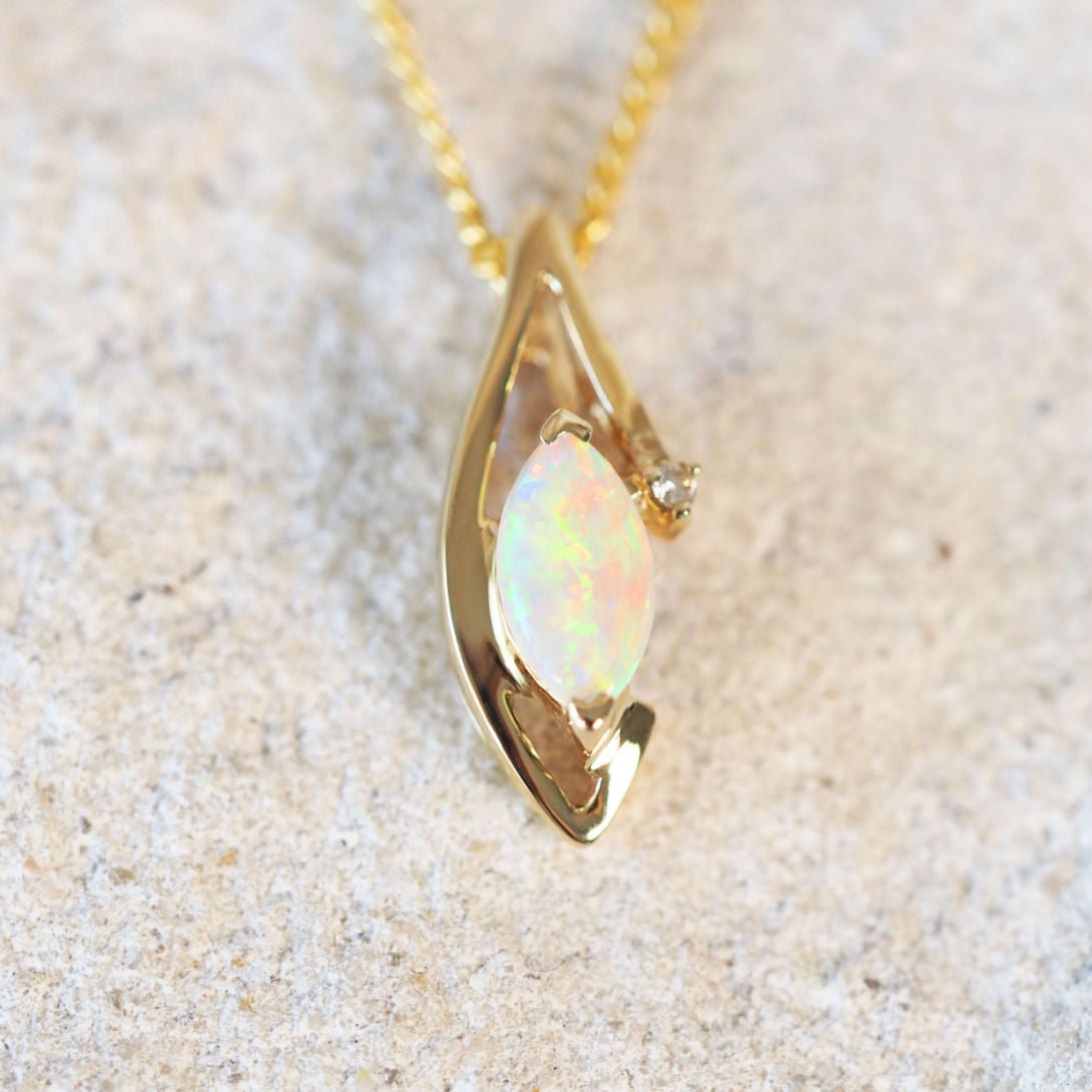 'Lola' 14ct Gold Crystal Opal Necklace