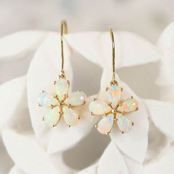 Flower on sale opal earrings