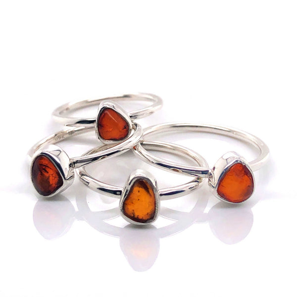 Carnelian Amber Topaz sterling discount silver ring