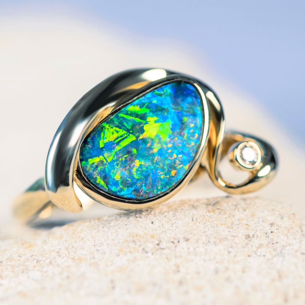 'Yara' Doublet Opal Ring 14ct Gold