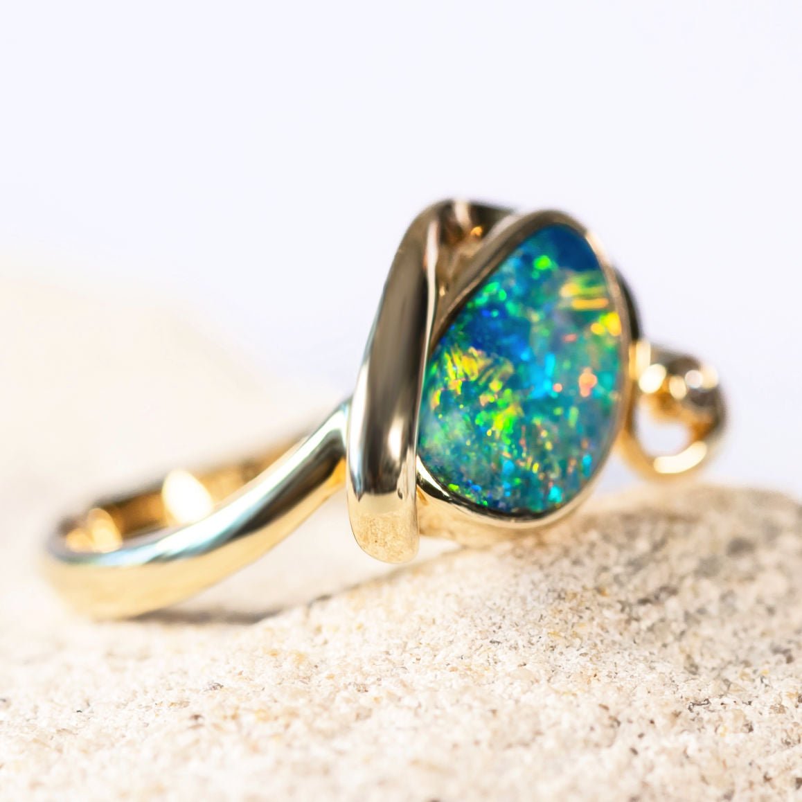 'Yara' Doublet Opal Ring 14ct Gold